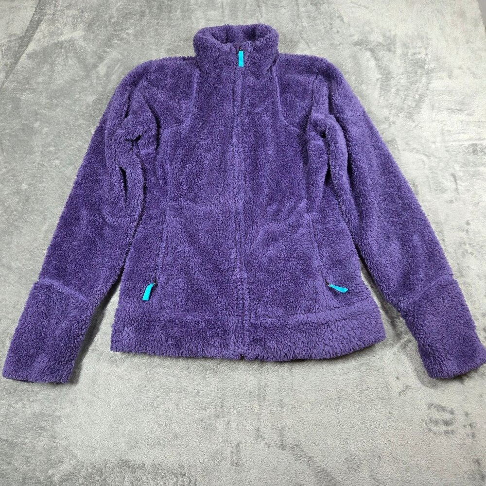 Burton Jacket Womens M Purple Fuzzy Teddy Fleece DryRide Cool Flavors Zip Up